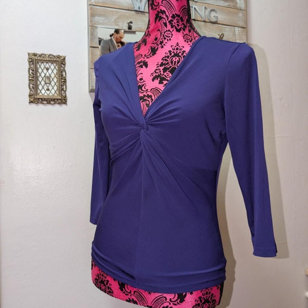 Dressbarn Purple twist front v neck Blouse
